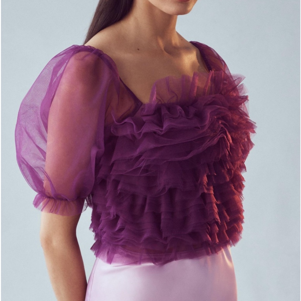 Endless Rose Organza Ruffle Crop Top
Once worn! Showstopper!!